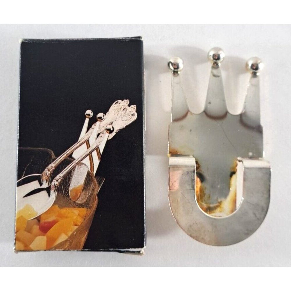 Vintage Imperial Spoon Holder Clip Hong Kong Crown Mid Century Original Box